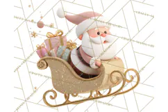 Christmas Stockings & Sleighs Clipart PNG Cute Holiday Product Image 5