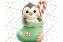 Christmas Stockings & Sleighs Clipart PNG Cute Holiday Product Image 3