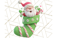 Christmas Stockings & Sleighs Clipart PNG Cute Holiday Product Image 4
