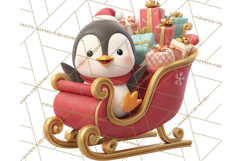 Christmas Stockings & Sleighs Clipart PNG Cute Holiday Product Image 5
