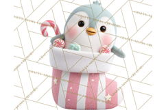 Christmas Stockings & Sleighs Clipart PNG Cute Holiday Product Image 2