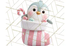 Christmas Stockings & Sleighs Clipart PNG Cute Holiday Product Image 2