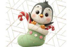 Christmas Stockings & Sleighs Clipart PNG Cute Holiday Product Image 2