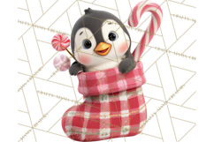 Christmas Stockings & Sleighs Clipart PNG Cute Holiday Product Image 4