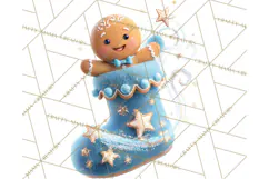 Christmas Stockings & Sleighs Clipart PNG Cute Holiday Product Image 5