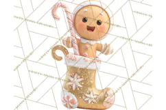 Christmas Stockings & Sleighs Clipart PNG Cute Holiday Product Image 2