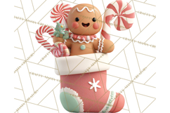Christmas Stockings & Sleighs Clipart PNG Cute Holiday Product Image 3