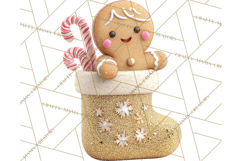 Christmas Stockings & Sleighs Clipart PNG Cute Holiday Product Image 4