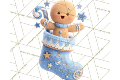 Christmas Stockings & Sleighs Clipart PNG Cute Holiday Product Image 5