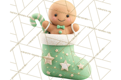 Christmas Stockings & Sleighs Clipart PNG Cute Holiday Product Image 2