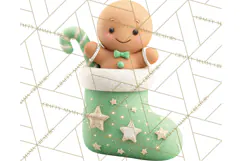Christmas Stockings & Sleighs Clipart PNG Cute Holiday Product Image 2