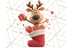 Christmas Stockings & Sleighs Clipart PNG Cute Holiday Product Image 3