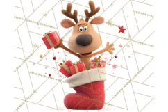 Christmas Stockings & Sleighs Clipart PNG Cute Holiday Product Image 3