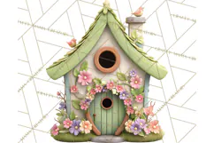 Cottagecore Birdhouse Clipart PNG, Whimsical Fairy Houses Product Image 3