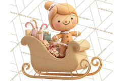 Christmas Stockings & Sleighs Clipart PNG Cute Holiday Product Image 5