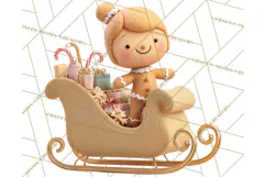 Christmas Stockings & Sleighs Clipart PNG Cute Holiday Product Image 5