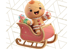Christmas Stockings & Sleighs Clipart PNG Cute Holiday Product Image 3