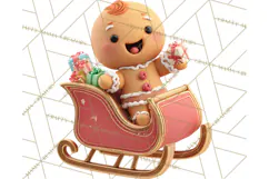Christmas Stockings & Sleighs Clipart PNG Cute Holiday Product Image 3