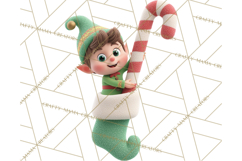 Christmas Stockings & Sleighs Clipart PNG Cute Holiday Product Image 2