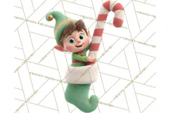 Christmas Stockings & Sleighs Clipart PNG Cute Holiday Product Image 2