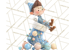 Christmas Stockings & Sleighs Clipart PNG Cute Holiday Product Image 5