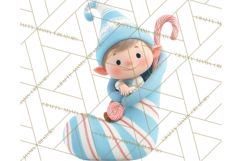 Christmas Stockings & Sleighs Clipart PNG Cute Holiday Product Image 2