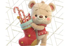 Christmas Stockings & Sleighs Clipart PNG Cute Holiday Product Image 2