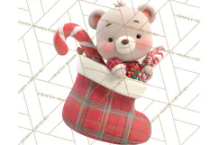 Christmas Stockings & Sleighs Clipart PNG Cute Holiday Product Image 3