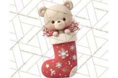 Christmas Stockings & Sleighs Clipart PNG Cute Holiday Product Image 3