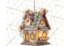 Cottagecore Birdhouse Clipart PNG, Whimsical Fairy Houses Product Image 5