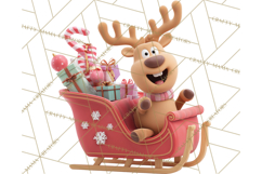 Christmas Stockings & Sleighs Clipart PNG Cute Holiday Product Image 2