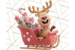 Christmas Stockings & Sleighs Clipart PNG Cute Holiday Product Image 2
