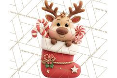Christmas Stockings & Sleighs Clipart PNG Cute Holiday Product Image 4