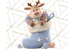 Christmas Stockings & Sleighs Clipart PNG Cute Holiday Product Image 5