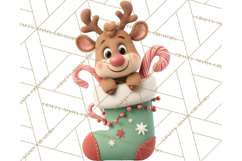 Christmas Stockings & Sleighs Clipart PNG Cute Holiday Product Image 2