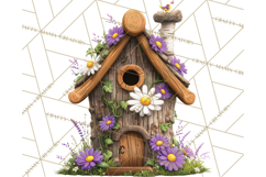 Cottagecore Birdhouse Clipart PNG, Whimsical Fairy Houses Product Image 3