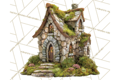 Cottagecore Birdhouse Clipart PNG, Whimsical Fairy Houses Product Image 4