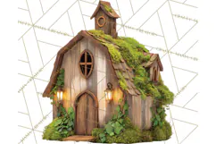 Cottagecore Birdhouse Clipart PNG, Whimsical Fairy Houses Product Image 2