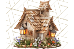Cottagecore Birdhouse Clipart PNG, Whimsical Fairy Houses Product Image 3