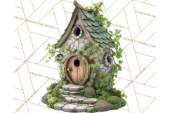 Cottagecore Birdhouse Clipart PNG, Whimsical Fairy Houses Product Image 4
