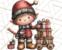 Christmas Elf Clipart Santa’s Workshop PNG Product Image 3