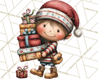 Christmas Elf Clipart Santa’s Workshop PNG Product Image 2