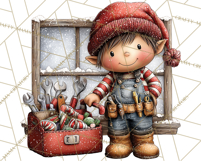 Christmas Elf Clipart Santa’s Workshop PNG Product Image 5