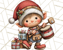 Christmas Elf Clipart Santa’s Workshop PNG Product Image 4