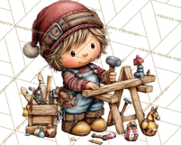 Christmas Elf Clipart Santa’s Workshop PNG Product Image 5