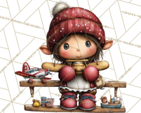 Christmas Elf Clipart Santa’s Workshop PNG Product Image 4