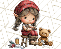 Christmas Elf Clipart Santa’s Workshop PNG Product Image 5