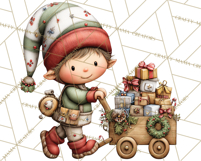 Christmas Elf Clipart Santa’s Workshop PNG Product Image 4