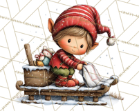 Christmas Elf Clipart Santa’s Workshop PNG Product Image 2