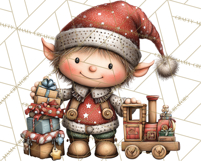 Christmas Elf Clipart Santa’s Workshop PNG Product Image 3